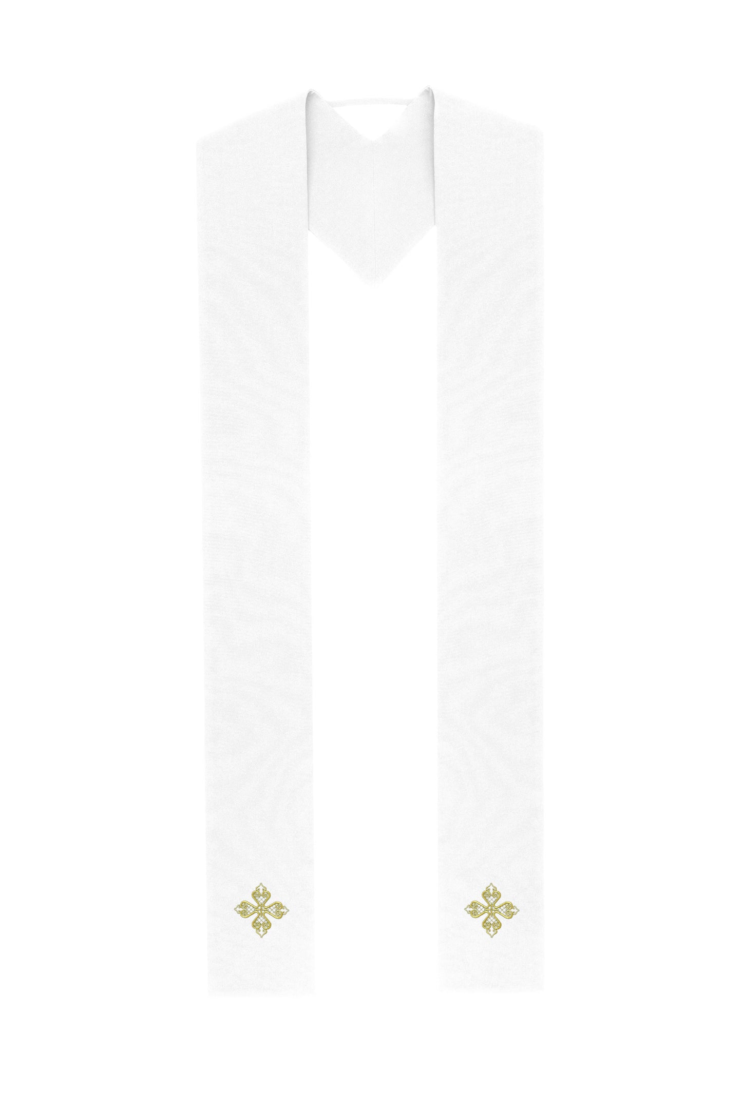 White Stole with Gold Crosses