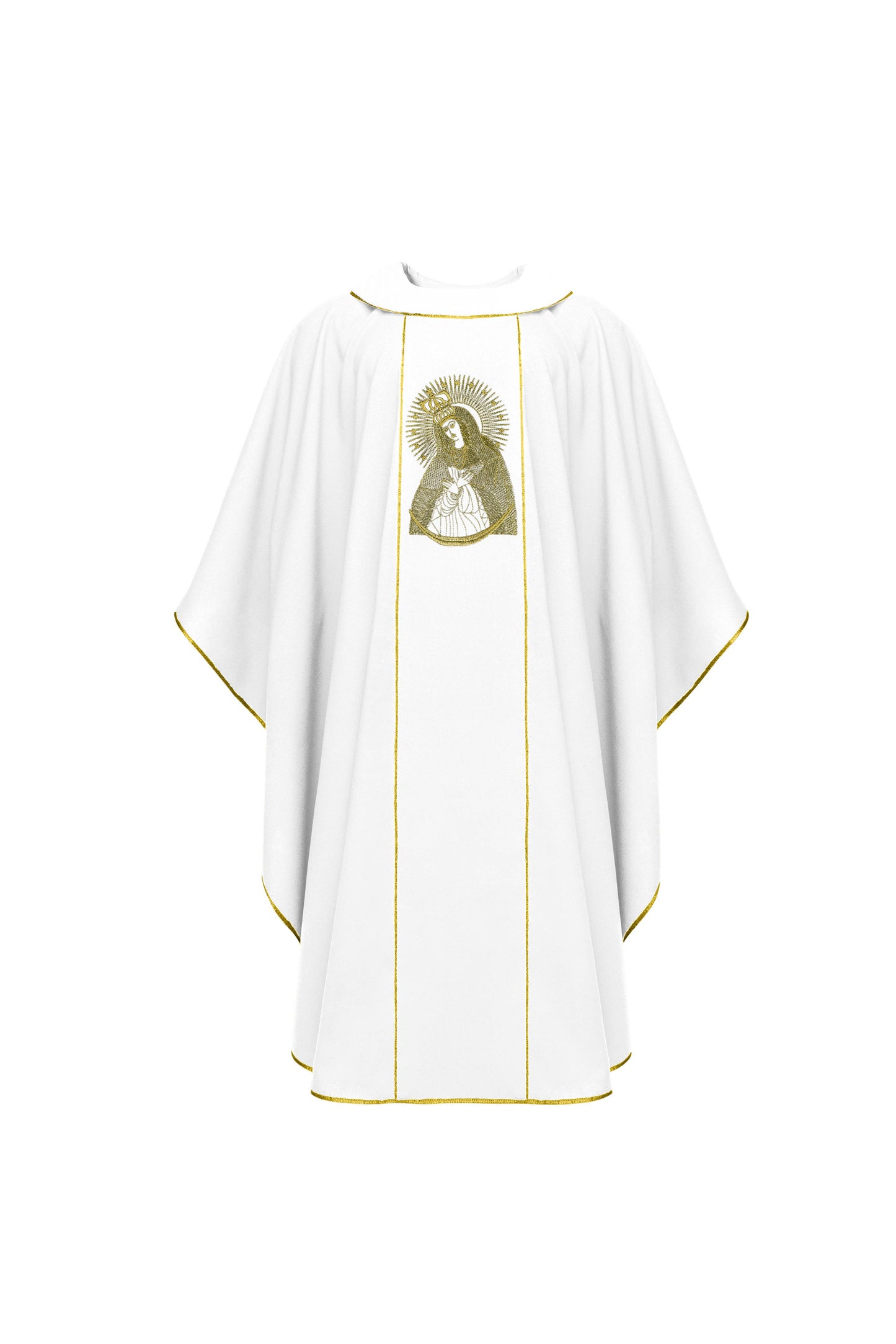 White Chasuble with Marian Embroidery