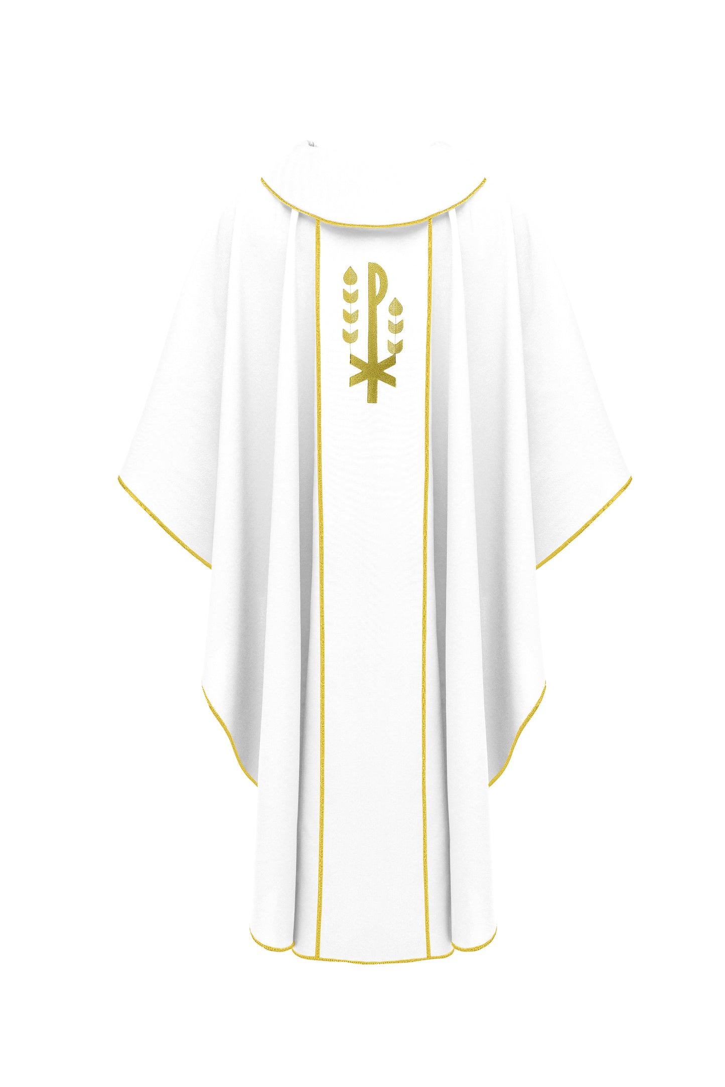 White Chasuble with Gold Chi-Rho