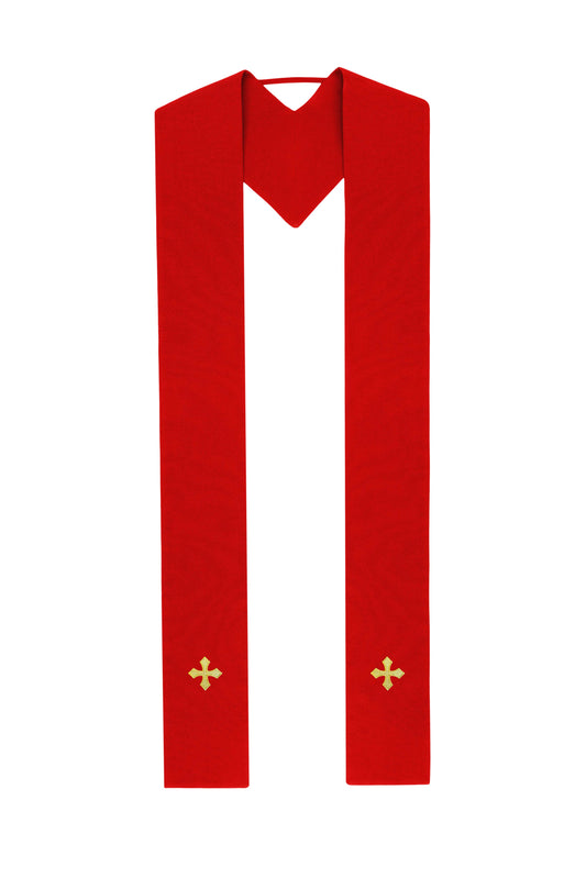 Red Stole with Gold Crosses