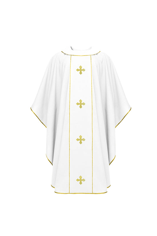 White Chasuble with Gold Crosses