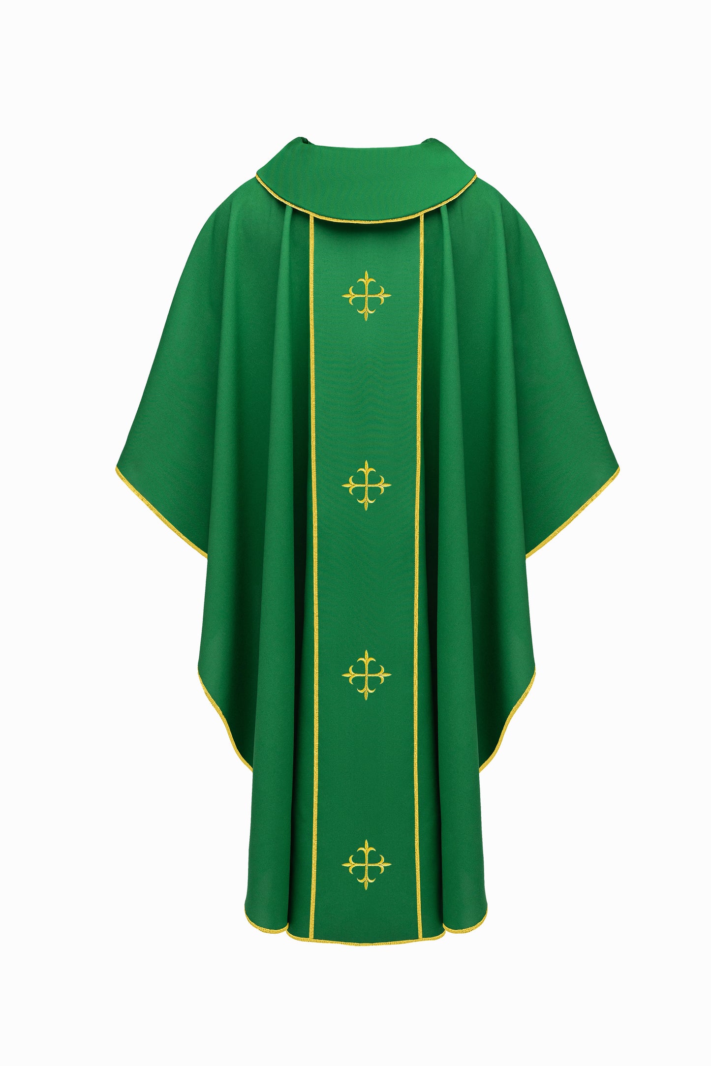 Green Chasuble with Ornate Gold Crosses