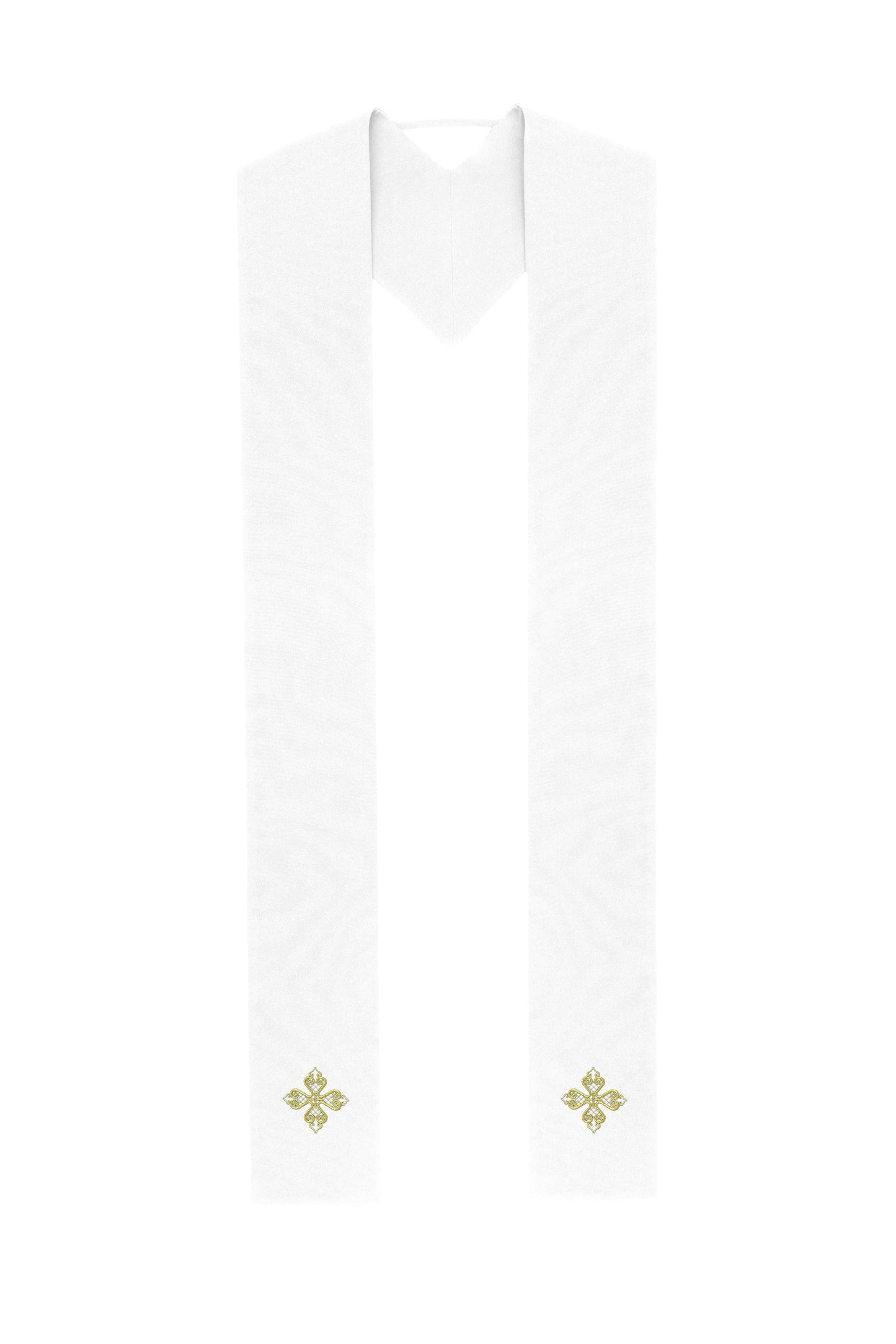 White Stole with Gold Crosses