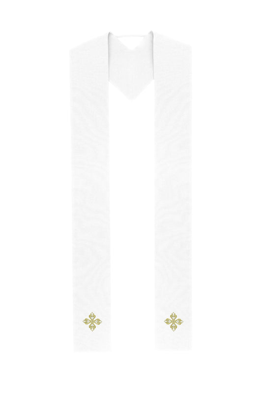 White Stole with Gold Crosses