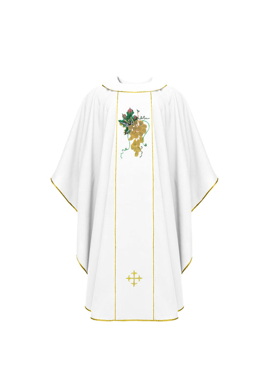 White Chasuble with Grapes and Cross