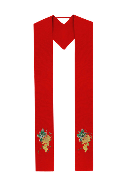 Red Stole with Grapes and Leaves