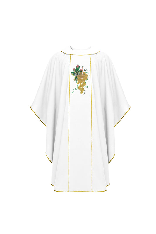 White Chasuble with Vine Embroidery