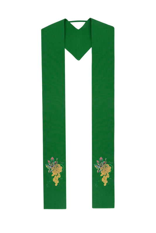 Green Stole with Grapes and Leaves