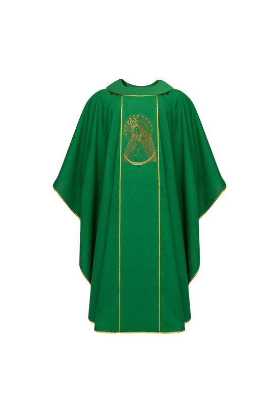 Green Chasuble with Marian Embroidery