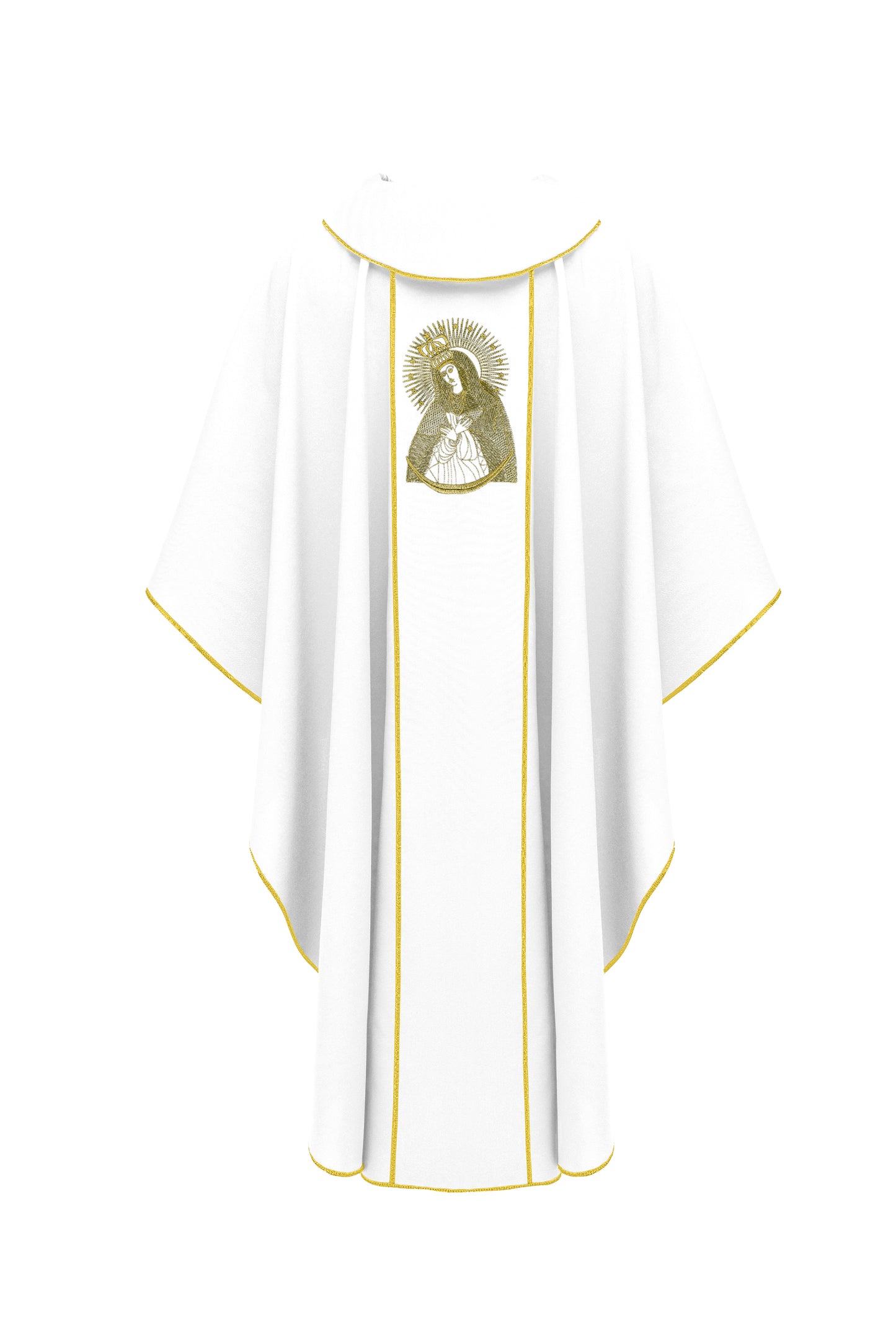 White Chasuble with Marian Embroidery