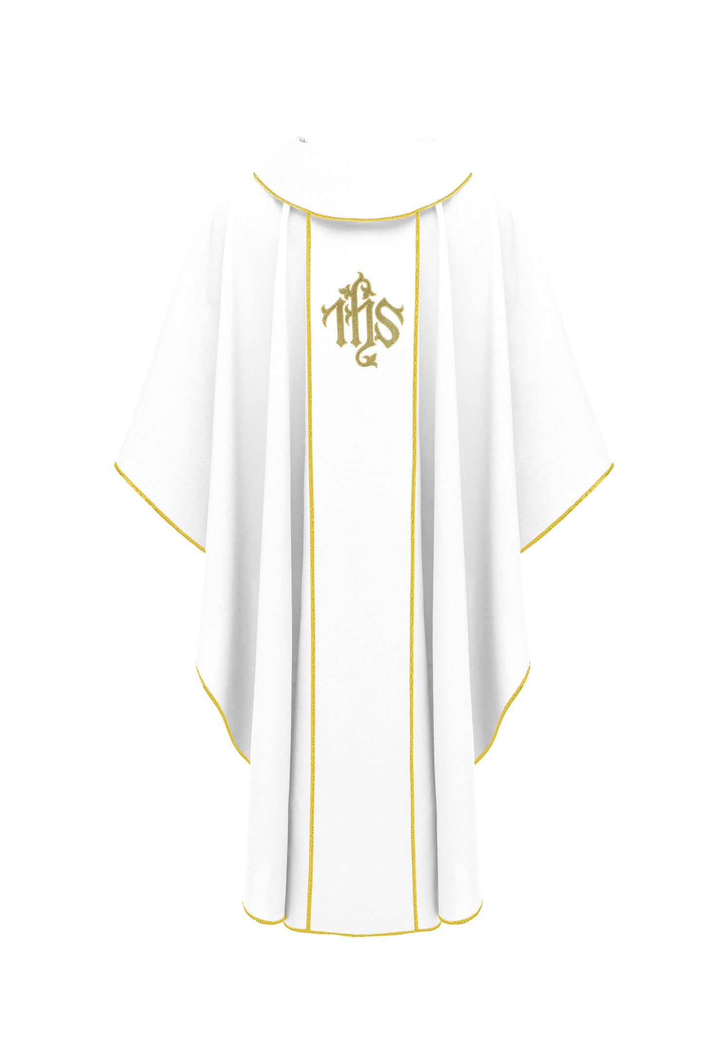 White Chasuble with IHS Embroidery